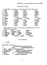 Đề cương ôn tập môn Tiếng Anh Lớp 11 - Năm học 2016-2017